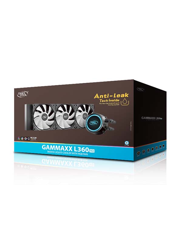 DEEPCOOL GAMMAXX L360 V2, RGB, AIO CPU Liquid Cooler, Anti-leak Tech, RGB Fan | DP-H12RF-GL360V2C