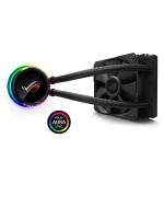 ASUS ROG Ryuo 120 all-in-one liquid CPU cooler with color OLED, Aura Sync RGB, and ROG 120mm radiator fan | ROG RYUO 120