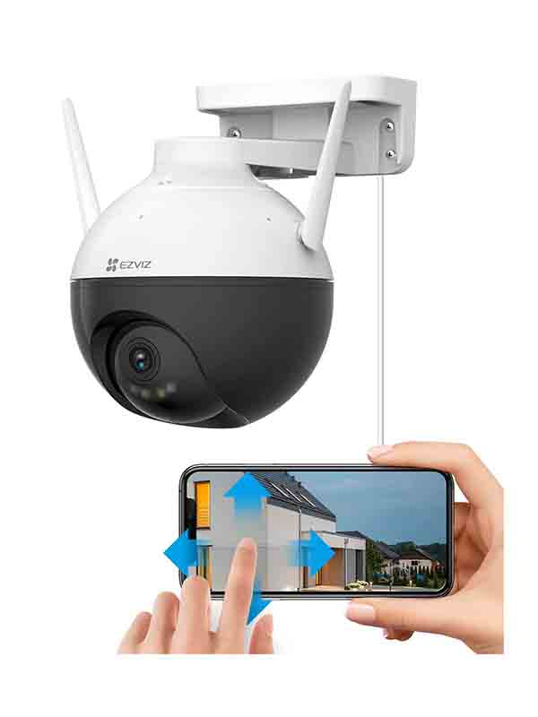 Ezviz C8W 4mp Outdoor WiFi Camera, 2K+ Resolution, 360° Panoramic Coverage, Color Night Vision, Two-Way Talk, AI-Powered Human Shape Detection, Supports MicroSD Card Storage (Up to 256 GB) with Warranty | C8W