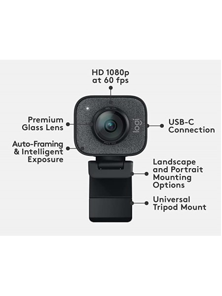 Logitech Streamcam Webcam USB, Graphite | Stream Cam Graphite