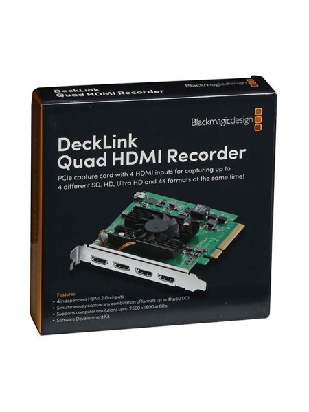 BLACKMAGIC DeckLink Quad HDMI Recorder Capture Card with Warranty | BDLKDVQDHDMI4K