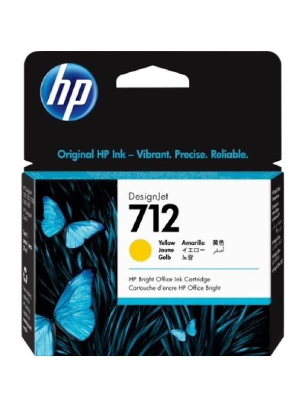 HP 712 Yellow DesignJet Ink Cartridge | HP 712 Yellow