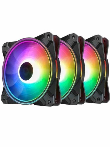 DeepCool CF120 Plus 3 Pack RGB 120mm Fan, Addressable RGB LED Lighting 3 pack,120mm PWM Fan | DP-F12-AR-CF120P-3P