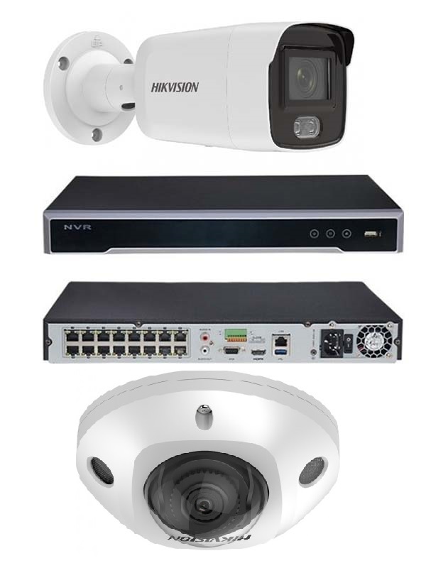 Hikvision Camera Pack 4MP Bullet DS-2CD2047G2-L + 4MP Dome DS-2CD2543G2-I(S) + NVR 7616NI-k2 16p