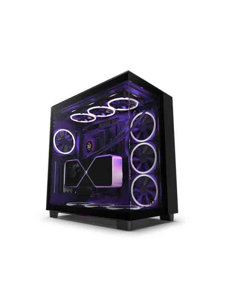 NZXT H9 Elite Dual Chamber ATX Mid Tower PC Gaming Case, Black with Warranty | CM-H91EB-01