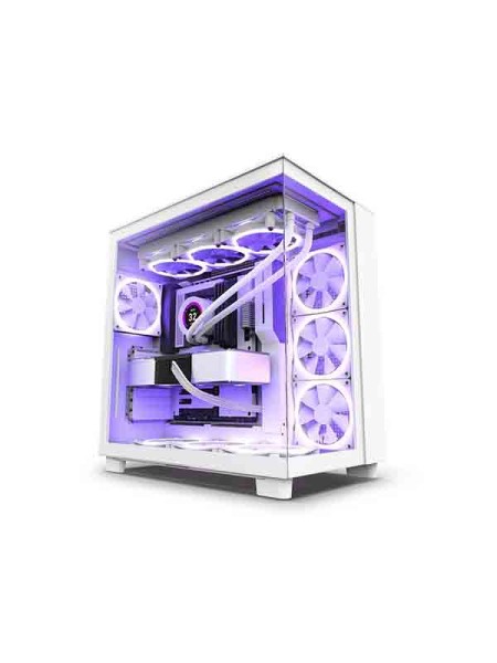 NZXT H9 Flow Dual Chamber ATX Mid Tower Airflow PC Gaming Case with Warranty | CM-H91FW-01