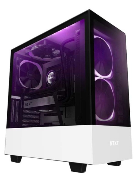 NZXT H510 Elite RGB ATX Mid Tower Case Tempered Glass Including AER RGB 2 Fans - White | CA-H510E-W1