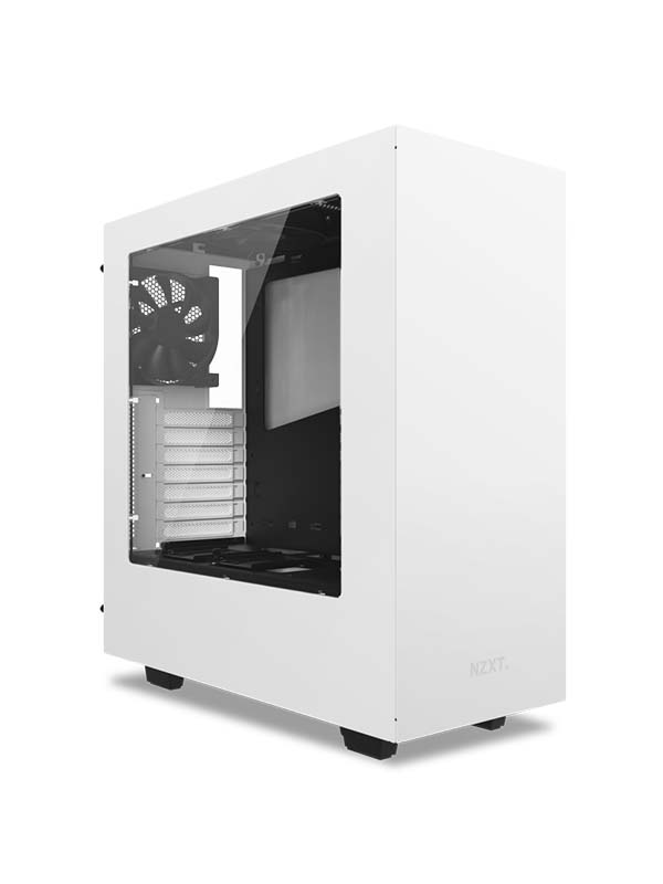 NZXT S340 Steel Compact ATX Mid-Tower Case with Tempered Glass | CA-S340W-W1