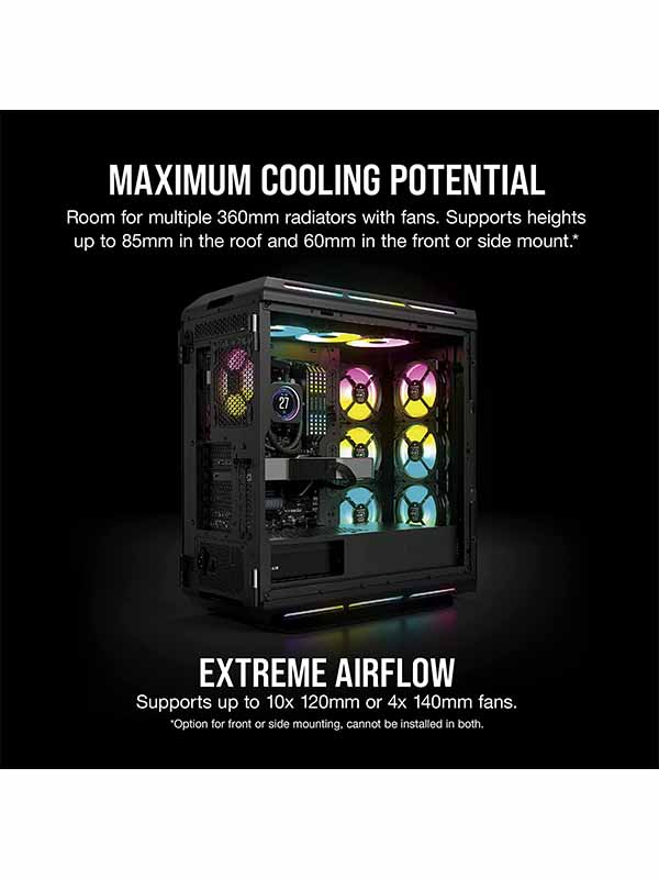 Corsair iCUE 5000T RGB Tempered Glass Mid-Tower ATX PC Case, Black with Warranty 