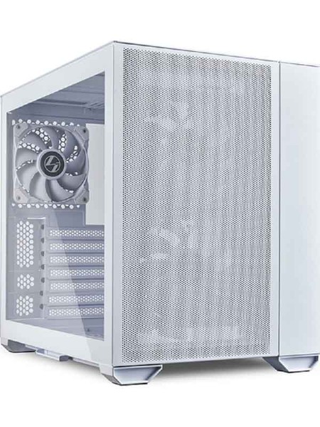 Lian Li O11 Air Mini ATX Mini Tower Computer Case, Tempered Glass, Radiator Support Up to 280mm, 5/7 Expansion Slots, Front 2x140mm PWM Fan, Aluminum Panel, White | G99.O11AMW.00