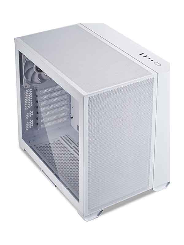 Lian Li O11 Air Mini ATX Mini Tower Computer Case, Tempered Glass, Radiator Support Up to 280mm, 5/7 Expansion Slots, Front 2x140mm PWM Fan, Aluminum Panel, White | G99.O11AMW.00