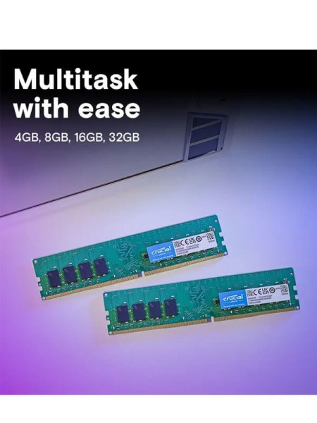 Crucial CT16G4DFRA32A, 16GB DDR4-3200 Desktop RAM, PC4-25600, UDIMM, 1.2V | CT16G4DFRA32A