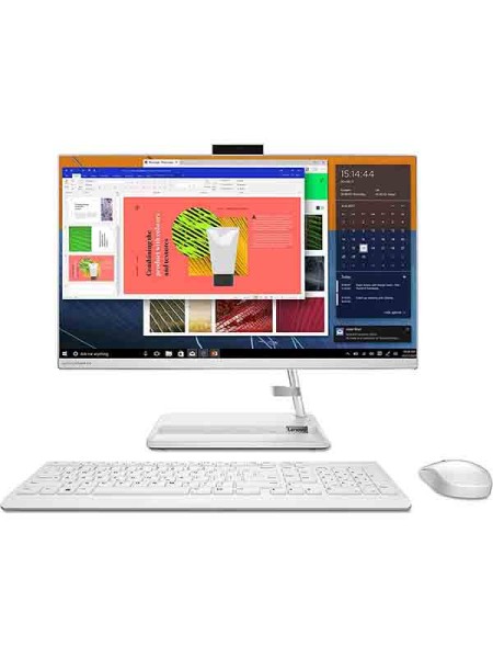 Lenovo IdeaCentre AIO 3 24ITL6, 23.8inch FHD Touch Screen PC, 11th Gen Intel i5-1135G7, 8GB RAM, 1TB HDD + 128GB SSD, NVIDIA GeForce MX450 2GB GDDR6 Graphics, DOS, White with Warranty | F0G00094AX