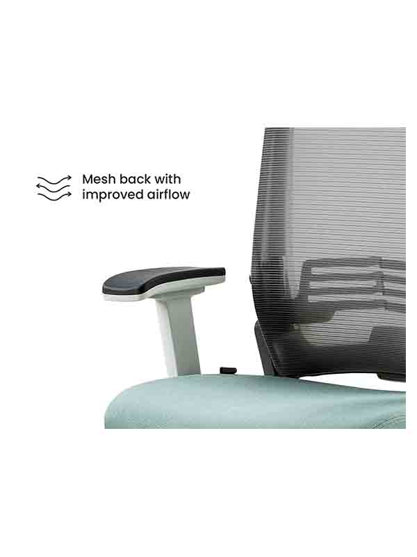 Navodesk KIKO Chair, Ergonomic Folding Design, Premium Office & Computer Chair, Adjustable Features with Lumbar Support, Mint with Warranty