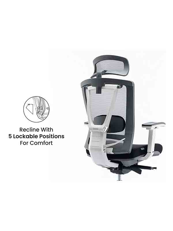 Navodesk HALO Chair Premium Ergonomic Gaming & Office Chair with Multi Adjustable Features, Black & White with Warranty