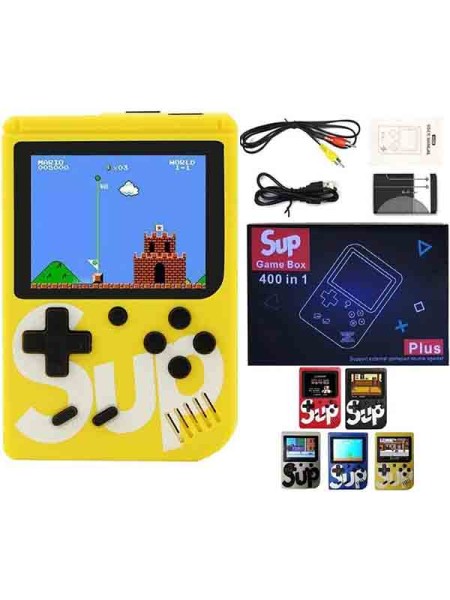  SUP Game Box Plus 400 in 1 Retro Kids Mini Gameing Console, Yellow