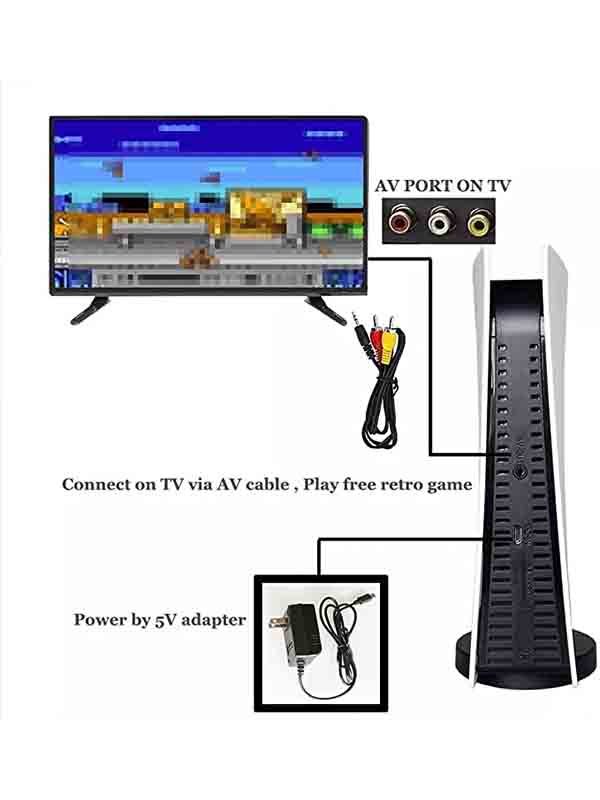 Game Station GS5 8 Bit USB Wired Handheld Game Player with 200 Classic Games Retro Controller AV Output TV Gaming Console, White