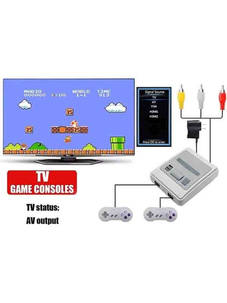 SFC Retro Mini Video Game Built in 620 Games with 2 Pack Controllers, 8-bit AV Output Video Games Consoles for Kids and Adults