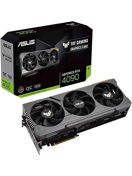 Asus TUF Gaming GeForce RTX 4090 OC Edition 24GB GDDR6X Gaming Graphic Card, 24GB GDDR6X 384-bit Memory, 2565 MH Boost Clock, 16384 Cuda Cores, 21 Gbps, 3.65 Slot, PCI 4.0, OpenGL4.6 | 90YV0IE0-M0NA00