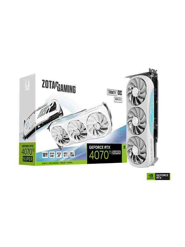 Zotac Gaming GeForce RTX 4070 Ti SUPER Trinity OC White Edition 16GB GDDR6X Graphics Card with Warranty, ZT-D40730Q-10P