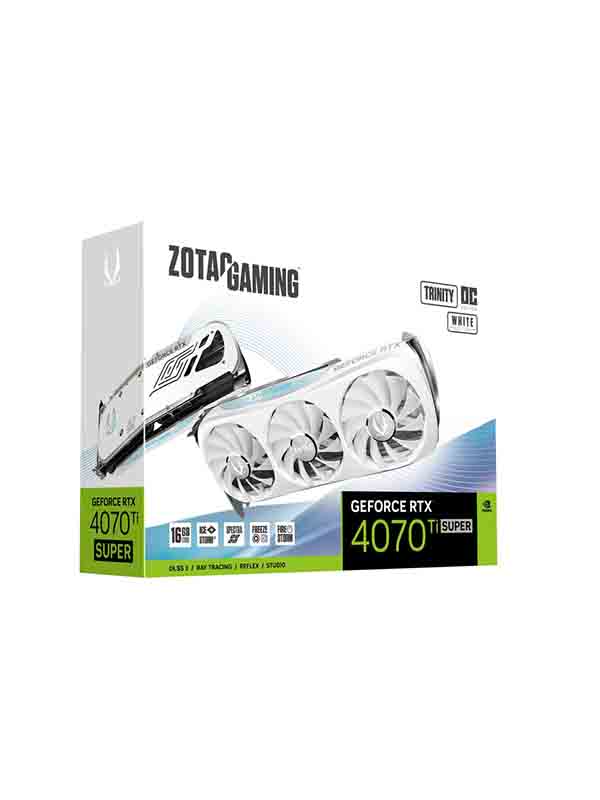 Zotac Gaming GeForce RTX 4070 Ti SUPER Trinity OC White Edition 16GB GDDR6X Graphics Card with Warranty, ZT-D40730Q-10P