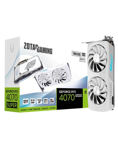 Zotac Gaming GeForce RTX 4070 SUPER Twin Edge OC 12GB White GDDR6X Graphics Card, DLSS 3, ZT-D40720Q-10M