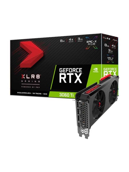 PNY GeForce RTX 3060 Ti 8GB XLR8 Gaming REVEL EPIC-X RGB Dual Fan (LHR) | VCG3060T8LDFXPPB