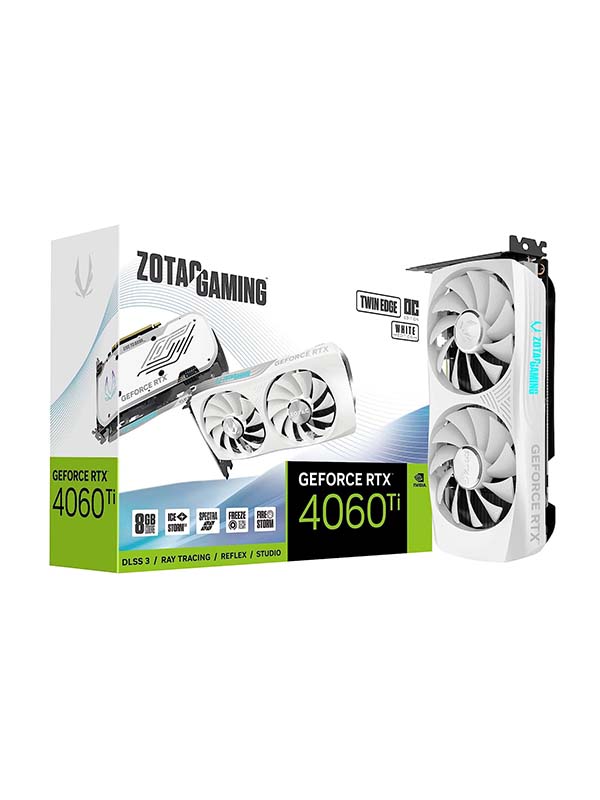 Zotac GeForce RTX 4060 Ti Twin Edge OC White Edition 8GB GDDR6 Gaming Graphics Card | ZT-D40610Q-10M
