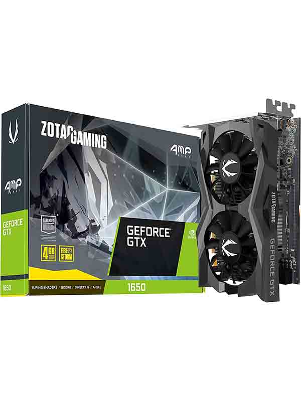 Zotac GeForce GTX 1650 AMP Core  4GB GDDR6 128-bit Gaming Graphics Card, Turing Encoder, Factory Overclocked, Super Compact, 70mm Twin Fan with Warranty | ZT-T16520J-10L