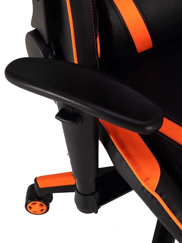 MEETION CHR15 Imitation Leather Comfortable 180 ° Adjustable Backrest Gaming Chair, Black & Orange 