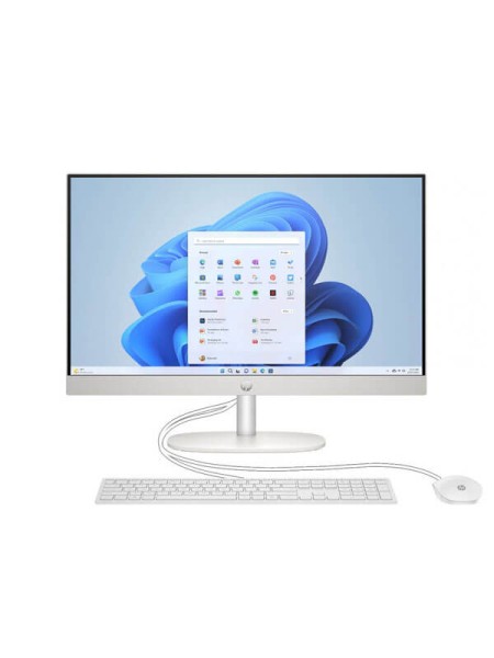 HP All-in-One 24-cr2032nh D30BYEA#BH5 AI Desktop PC, Intel Core Ultra 5 225U, 8GB DDR5-5600, 512GB PCIe NVMe SSD, 23.8-inch FHD IPS, Intel UHD Graphics, Wi-Fi 6, FreeDOS, USB Keyboard & Mouse, Shell White