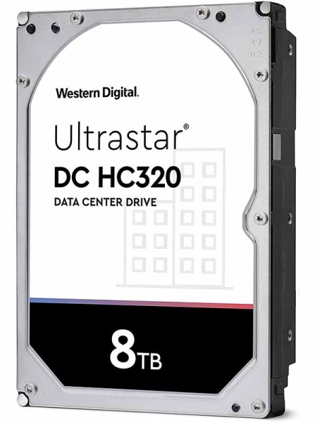 Western Digital 8TB Ultrastar DC HC320 SATA HDD - 7200 RPM Class, SATA 6 Gb/s, 256MB Cache, 3.5" - HUS728T8TALE6L4