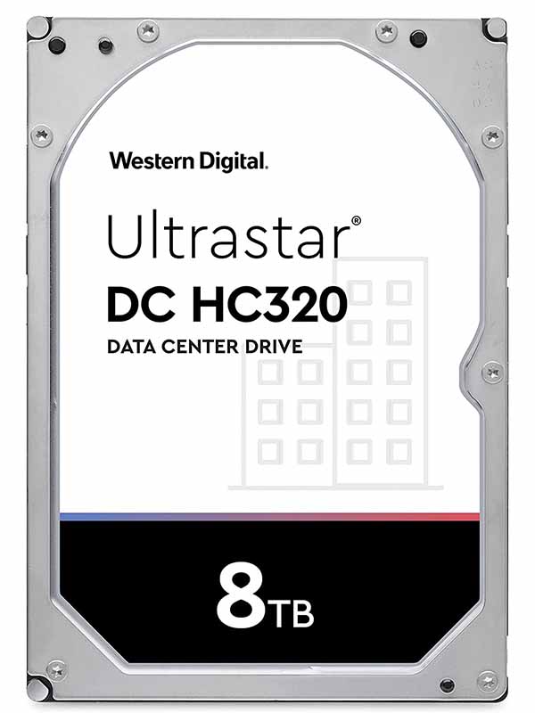 Western Digital 8TB Ultrastar DC HC320 SATA HDD - 7200 RPM Class, SATA 6 Gb/s, 256MB Cache, 3.5" - HUS728T8TALE6L4