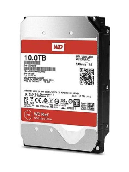 WD Red 10TB NAS HDD, 5400rpm Class SATA 6 Gb/S, 3.