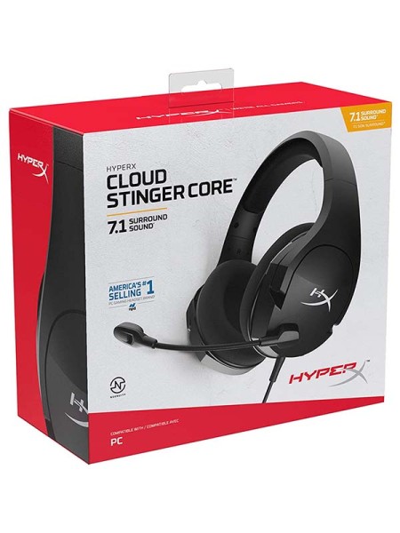 HYPERX Cloud Stinger Core - Gaming Headset, for PC, 7.1 Surround Sound, Noise Cancelling Microphone, Lightweight | HHSS1C-AA-BK/G