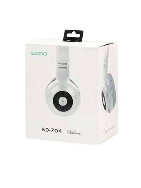 SODO SD-704 Wireless Bluetooth Headphone Over-Ear 3 EQ Modes Wireless Headphones Bluetooth 5.1 Stereo Headset with Mic Support TF Card, White