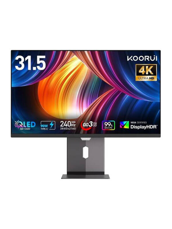 KOORUI S3241XO, 31.5-inch OLED 4K UHD Gaming Monitor, 3840x2160, 240Hz, 0.03ms, HDR True Black 400, 99% DCI-P3, 10-Bit Colour, HDMI 2.1, DisplayPort 1.4, USB-C, Adaptive Sync, Ergonomic Stand | S3241XO KOORUI S3241XO, 31.5-inch OLED 4K UHD Gaming Monitor, 3840x2160, 240Hz, 0.03ms, HDR True Black 400, 99% DCI-P3, 10-Bit Colour, HDMI 2.1, DisplayPort 1.4, USB-C, Adaptive Sync, Ergonomic Stand | S3241XO