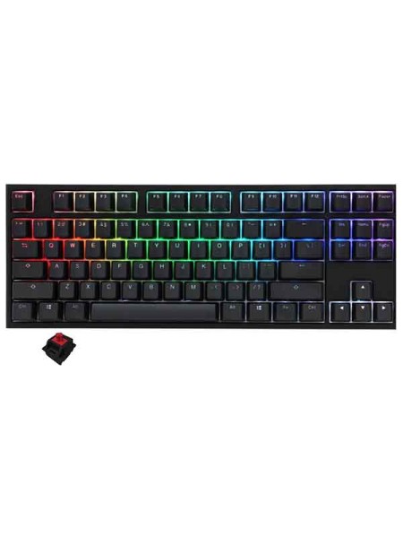 Ducky ONE 2 TKL RGB Black & Red Switch (English & Arabic) Gaming Mechanical Keyboard, DKON1787ST-RARALAZT1