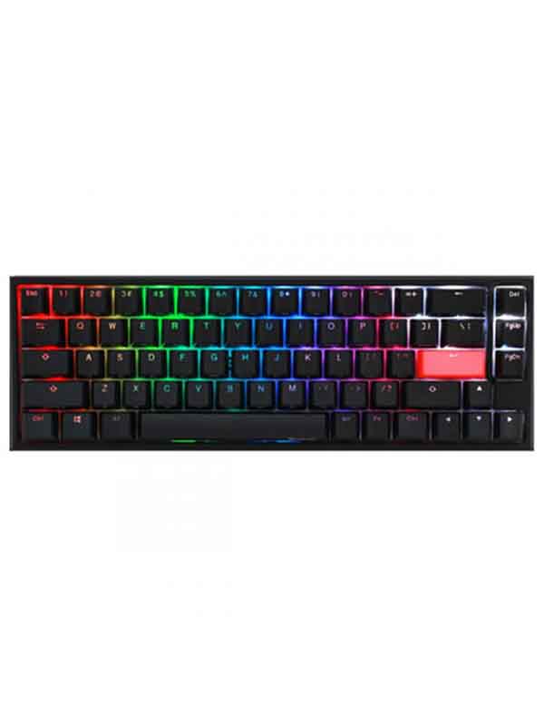 Ducky ONE 2 TKL RGB Black & Slient Red Switch (English & Arabic) Gaming Mechanical Keyboard, DKON1787ST-SARALAZT1