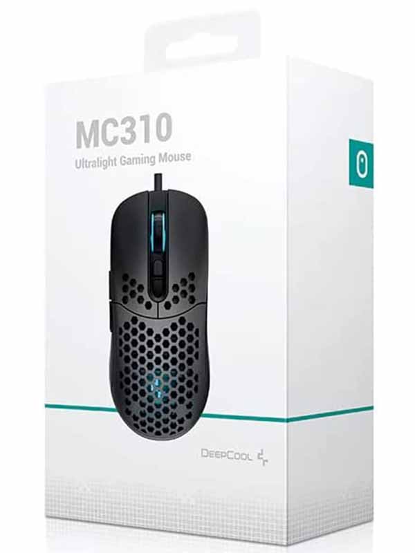 DeepCool MC310 Ultralight Gaming Mouse, 12800 DPI Optical Sensor, 7 Fully Programmable Buttons, On-Board Memory Profiles, RGB LED Lighting, Black | MC310