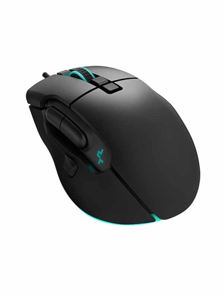 DeepCool MG350 FPS Gaming Mouse, Omron Mouse Switch, USB Cable Connectivity, 8 Programmable Button, 400 IPS, 40g Acceleration, Cyan Single Color Lighting System, Black | MG350