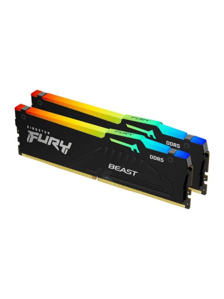 Kingston FURY Beast RGB KF560C36BBE2AK2-64, 64GB (2x32GB) DDR5-6000 Gaming RAM, 6000MT/s, PC5-48000, CL36, AMD EXPO, Intel XMP 3.0, Black | KF560C36BBE2AK2-64