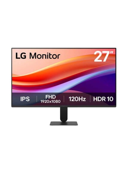LG 27U411A-B, LG Monitor, 27-Inch Full HD IPS Display, 1920x1080 Resolution, 120Hz Refresh Rate, 1ms MBR, HDR10, sRGB 99%, HDMI, D-Sub, Headphone Out, Virtually Borderless Tilt-Adjustable Design | 27U411A-B