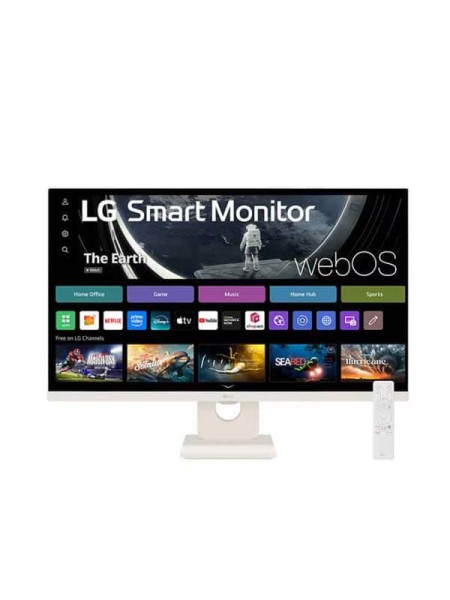 LG 27U511SA-W, LG MyView Smart Monitor, 27-Inch Full HD IPS Display, 1920x1080 Resolution, 100Hz Refresh Rate, 5ms Response Time, HDR10, webOS 23, Wi-Fi, Bluetooth, AirPlay 2, Dual HDMI, Dual USB, Dual 5W Speakers | 27U511SA-W