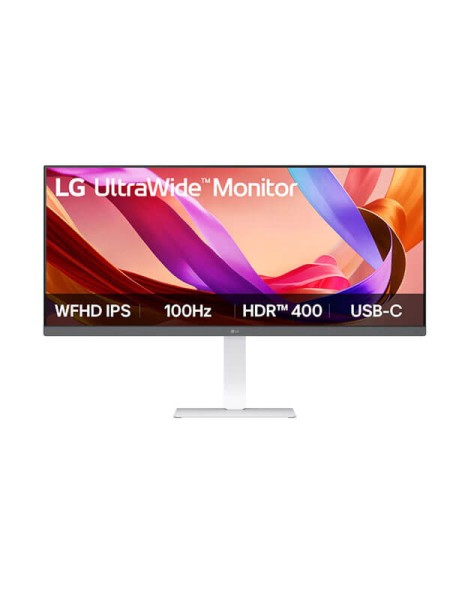 LG 34U530A-W 34-inch UltraWide WFHD IPS Monitor, 2560×1080, 100Hz, 5ms GTG, 1ms MBR, VESA DisplayHDR 400, USB-C, DisplayPort, HDMI, 14W Stereo Speakers, Height/Swivel/Tilt Stand, White | 34U530A-W