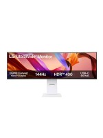 LG 49U950A-W, LG UltraWide Curved Monitor, 49-Inch Dual QHD Nano IPS Display, 5120x1440 Resolution, 32:9 Aspect Ratio, 144Hz Refresh Rate, 1ms MBR, USB-C 90W, HDMI 2.1, DisplayPort 1.4, Built-In KVM, Dual 10W Speakers | 49U950A-W
