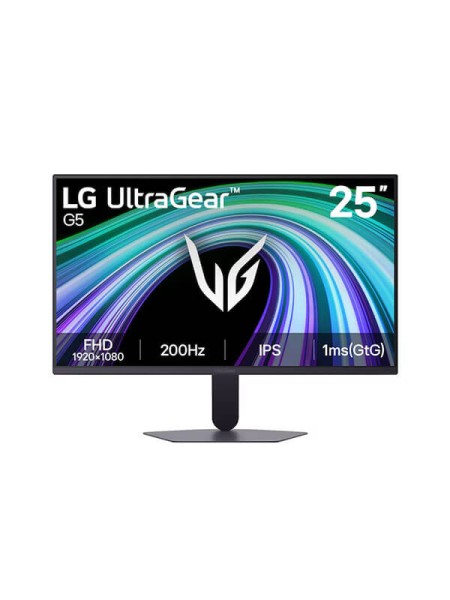 LG UltraGear G5 25G523B-B 25-inch FHD IPS Gaming Monitor, 200Hz, 1ms GTG, HDR10, NVIDIA G-SYNC Compatible, AMD FreeSync Premium, HDMI 2.0, DisplayPort 1.4, Black | 25G523B-B