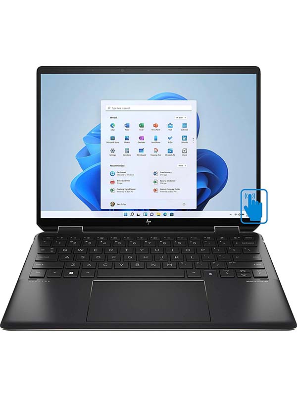 HP Spectre x360 14-EF0005NE Laptop, 13.5inch WUXGA 2 in 1 Laptop, 12th Gen Intel Core i7-1255U, 16GB RAM, 1TB SSD, Intel Iris Xe Graphics, Windows 11 Home, Stylus Pen, Black, English & Arabic Keyboard with Warranty | 6H5N5EA#ABV
