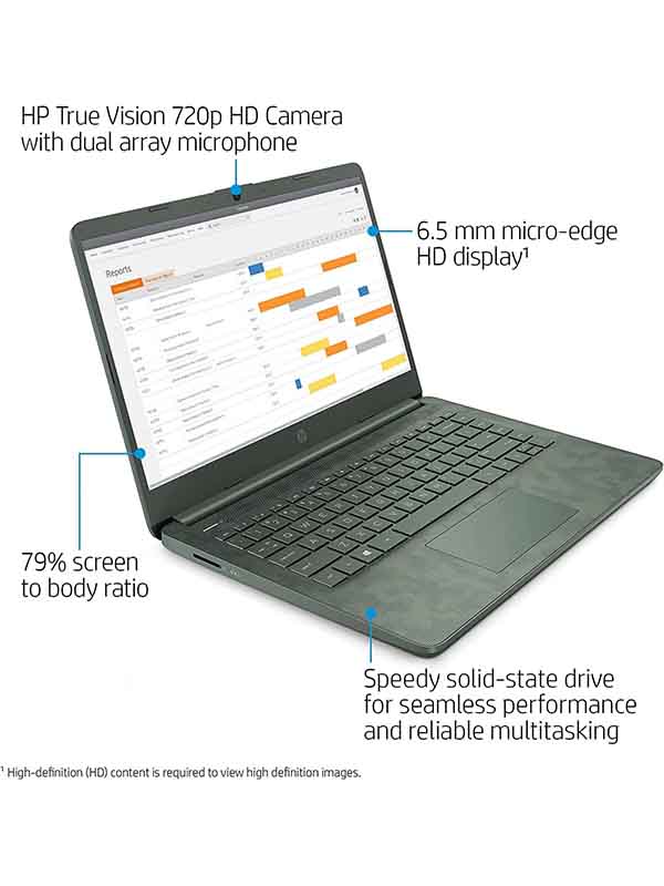 HP Laptop 14-DQ2088WM, 14inch Touch Display 11th Gen Intel i5-1135G7 Processor, 8GB RAM, 256GB SSD, Intel Iris Xe Graphics, Windows 10 Home, Green Camo with Warranty | HP 14-dq2088wm Laptop