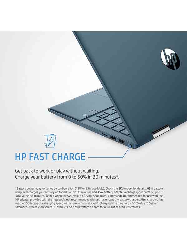 HP Pavilion x360 14-EK0018NE 2-in-1 Laptop, 12th Gen Intel Core i7-1255U, 16GB RAM, 512GB SSD, Intel Iris Xe Graphics, 14inch FHD IPS Touchscreen Display, Windows 11 Home, Blue with Warranty | hp 14-ek0018ne-79T31EA#ABV